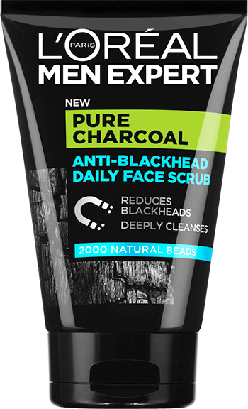 Foto del frente del envase del exfoliante Pure Charcoal Men Expert